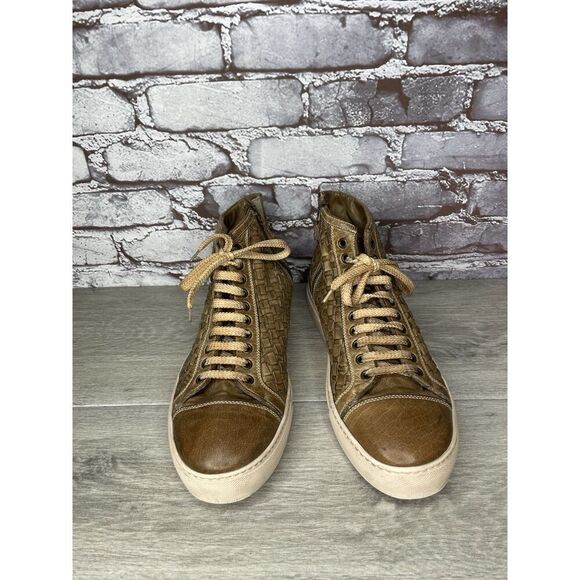 Calzoleria Toscana Brown Leather Lace Up High Top Sneakers Men’s Sz 43EU/10M US main image 6
